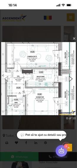 Apartament cu 2 camere decomandat în Tudor