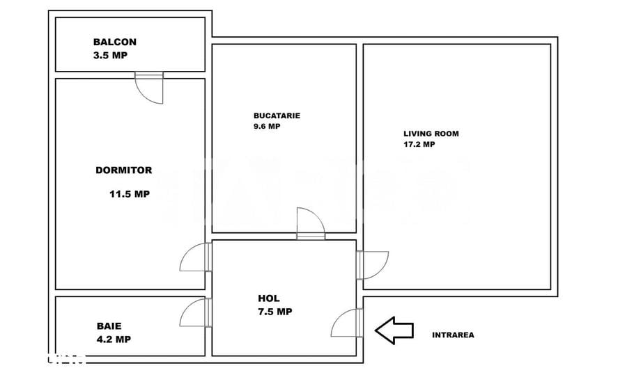 Apartament cu 2 camere decomandat în Ștrand