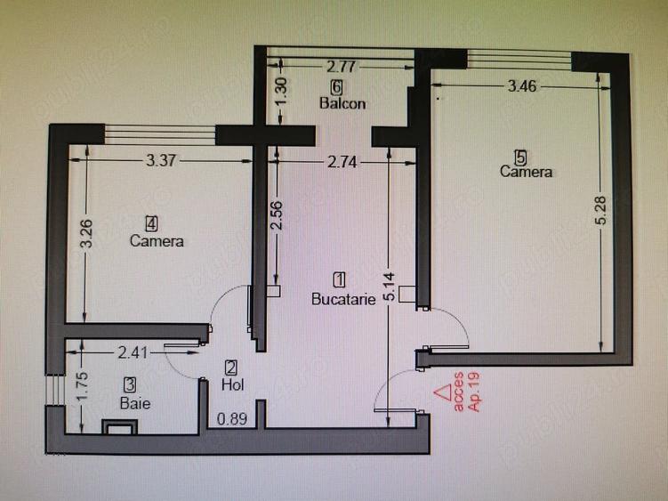 Apartament cu 2 camere decomandat în Plăvăț II
