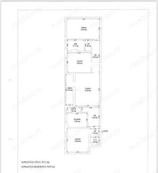 Apartament cu 4 camere semidecomandat în Dacia