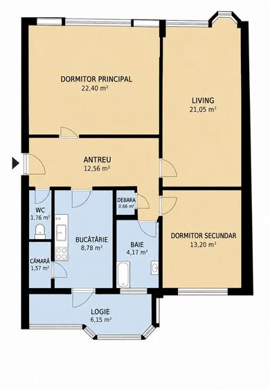 Apartament cu 3 camere, mobilat în Grigorescu