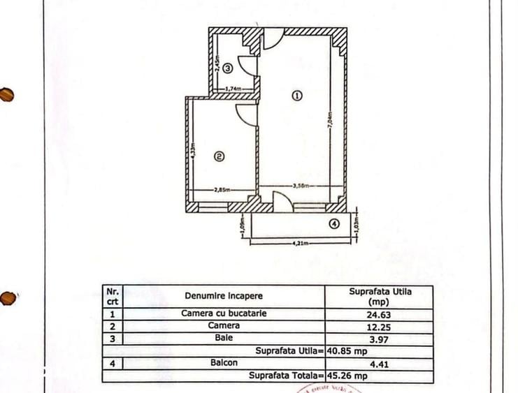 Apartament cu 2 camere în Chiajna