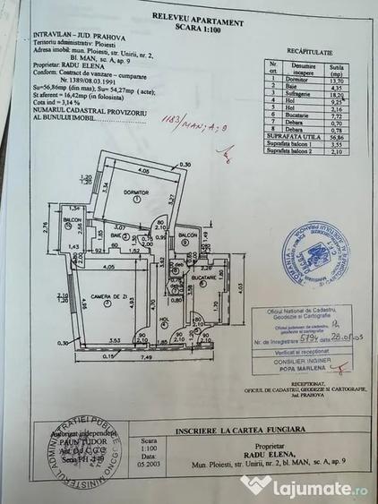 Apartament cu 2 camere decomandat în Ultracentral