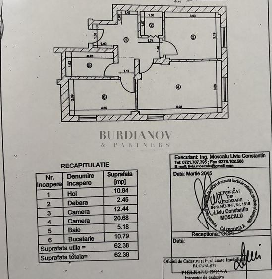 Apartament cu 2 camere - 62mpu - Parter - Loc de parcare - 1 Decembrie - 3
