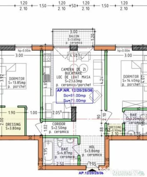 Apartament cu 3 camere decomandat în Calea Moldovei
