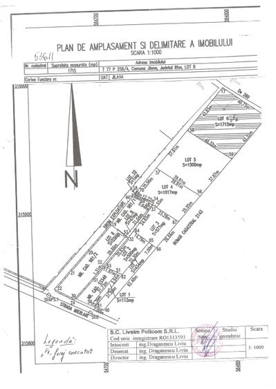 Teren Construcții intravilan de 1715 mp, în Alunișu