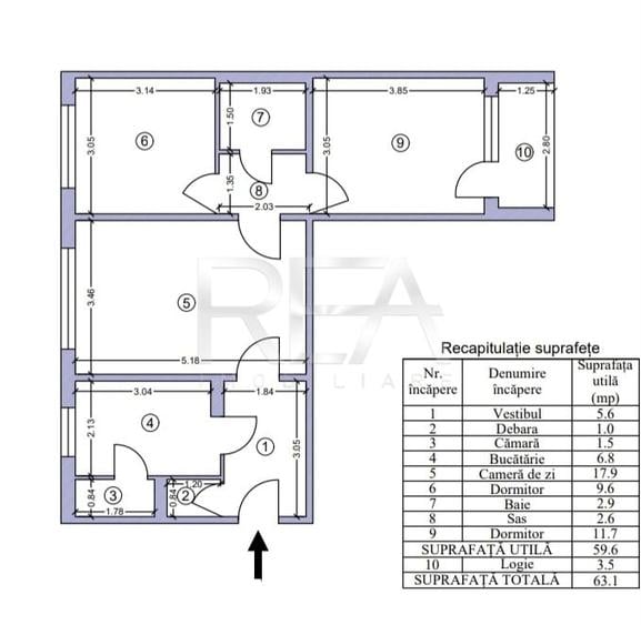Apartament cu 3 camere semidecomandat, mobilat în Drumul Taberei