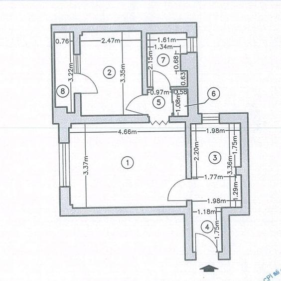 Apartament cu 2 camere semidecomandat, mobilat în P-ța Victoriei