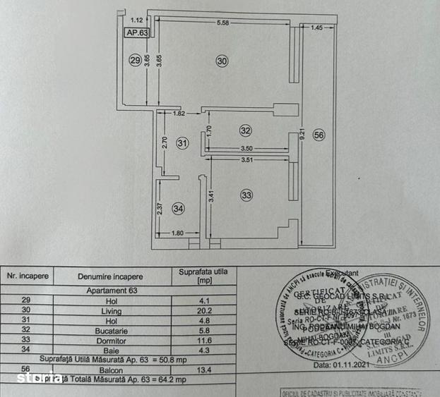 Apartament cu 2 camere semidecomandat în Nord