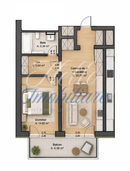 Apartament cu 2 camere semidecomandat în Sopor