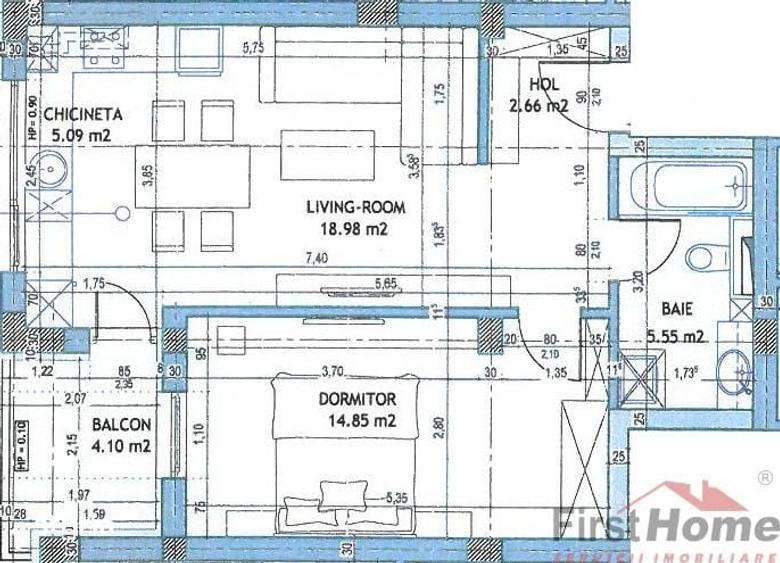 Apartament cu 2 camere în Central