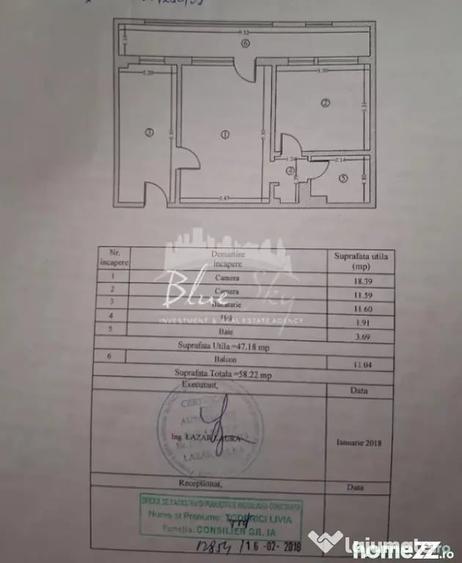 Apartament cu 2 camere semidecomandat în Central