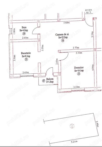 Apartament cu 2 camere în Sânnicolau Mare