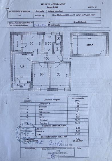 Apartament cu 3 camere decomandat în Ștefănești
