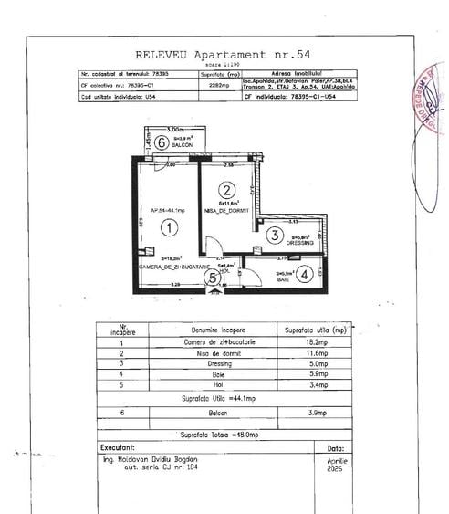 Apartament cu 2 camere în Apahida