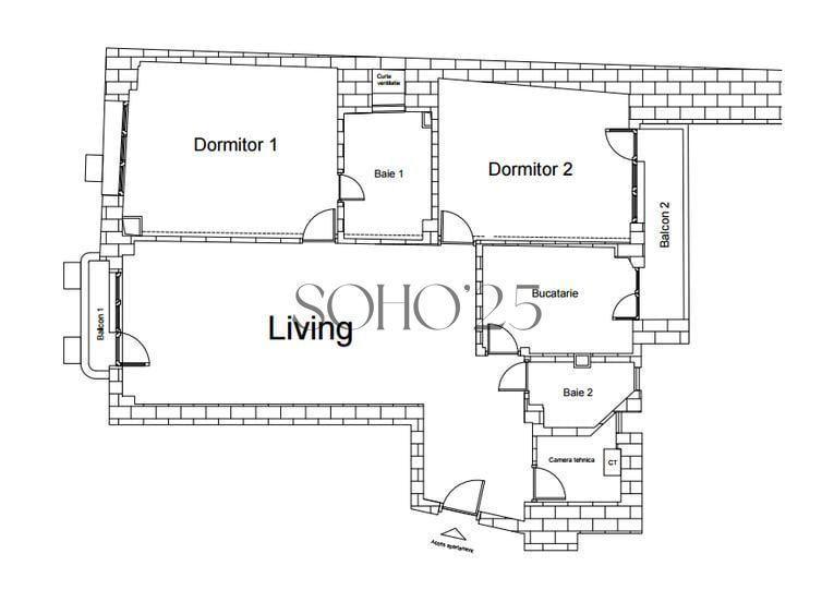Apartament cu 3 camere, mobilat în Romană