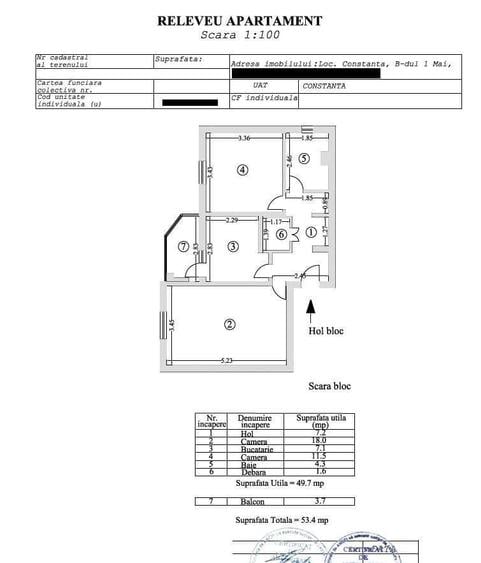 Apartament cu 2 camere decomandat în Gara