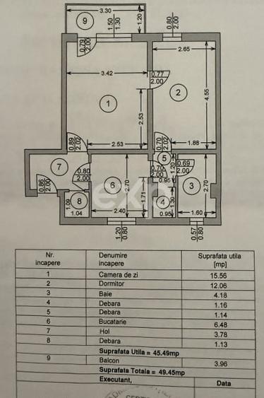 Apartament 2 Camere | Confort 1 | Etaj 1 - 7