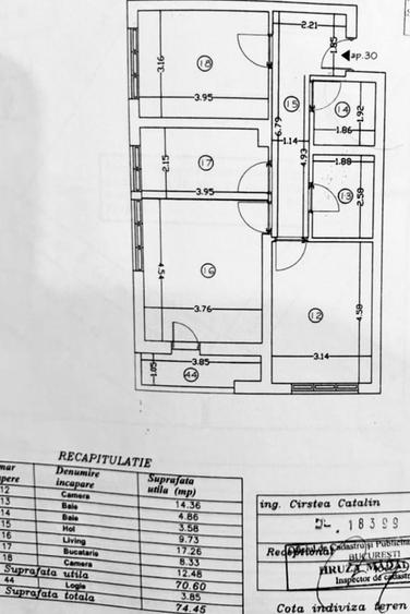 Apartament cu 3 camere decomandat în Drumul Taberei