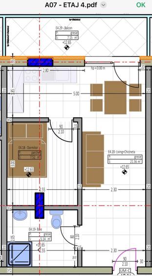 Apartament cu 2 camere semidecomandat în Nord