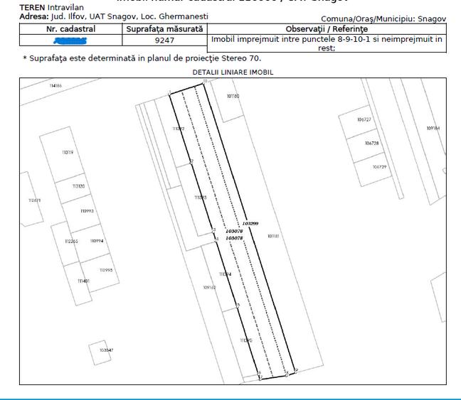 Teren Construcții intravilan de 9247 mp, în Snagov
