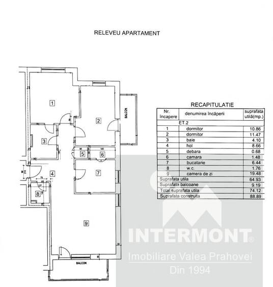 Apartament cu 3 camere în Central