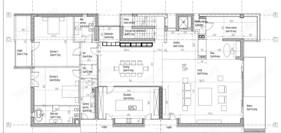 Apartament cu 6 camere semidecomandat în Dorobanți
