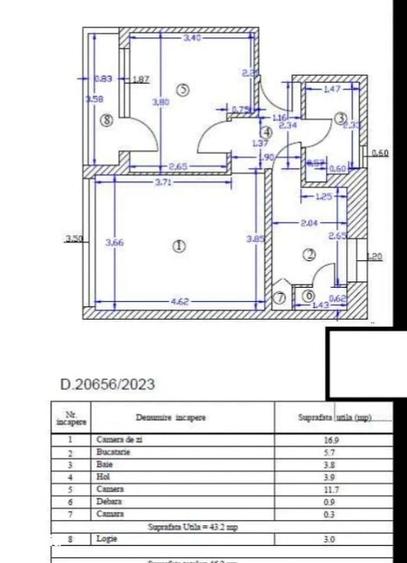 Apartament cu 2 camere decomandat în Cantemir