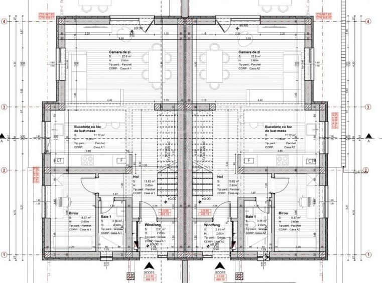 Duplex cu 3 camere cu Canalizare în Chinteni