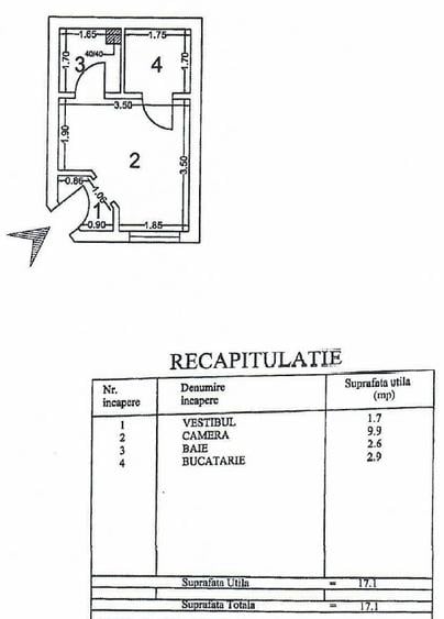 Garsonieră decomandată în Universitate
