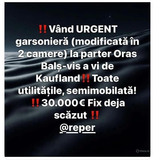 Vand Garsoniera parter Bals - 1