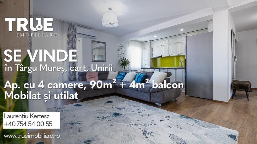 Apartament cu 4 camere decomandat, mobilat în Unirii