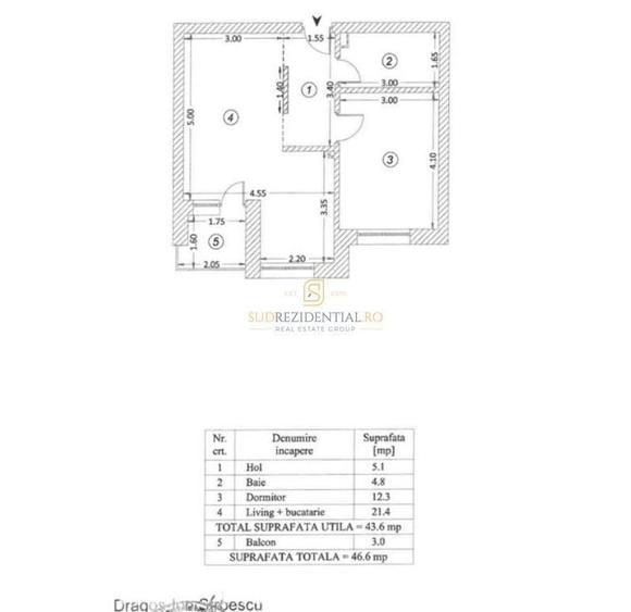 Apartament cu 2 camere decomandat în Metalurgiei