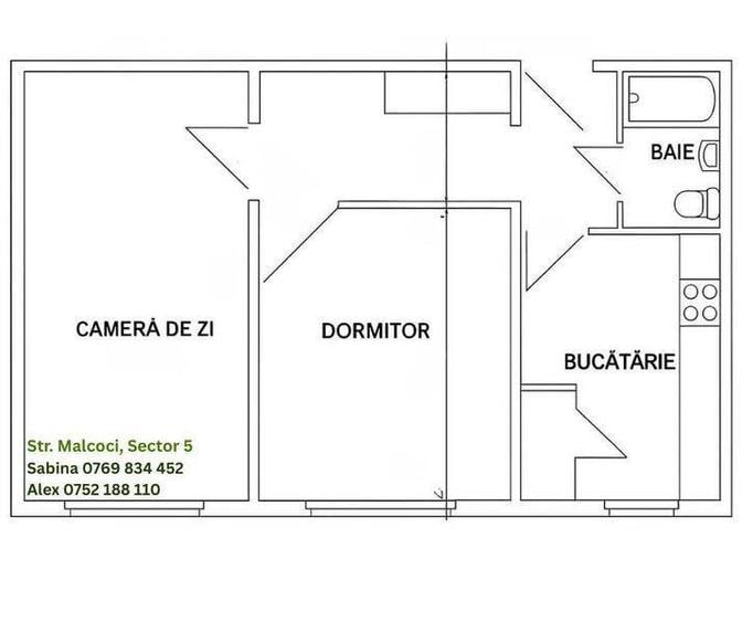 De inchiriat. Apartament 2 Camere, Rahova. - 4