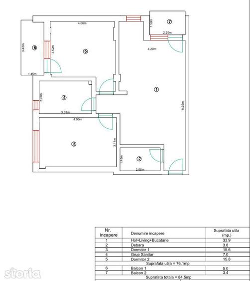Apartament cu 3 camere decomandat, mobilat în Cetate