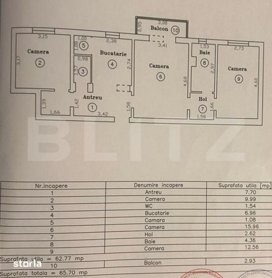 Apartament cu 3 camere în Soarelui