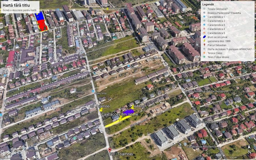 Teren Construcții intravilan de 444 mp, în Exterior Nord