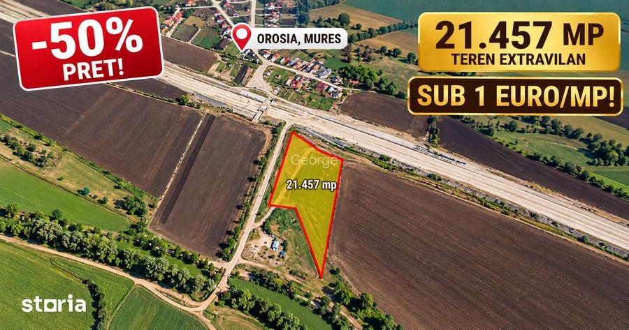 Teren extravilan- 21.457 mp, Cuci - Mures