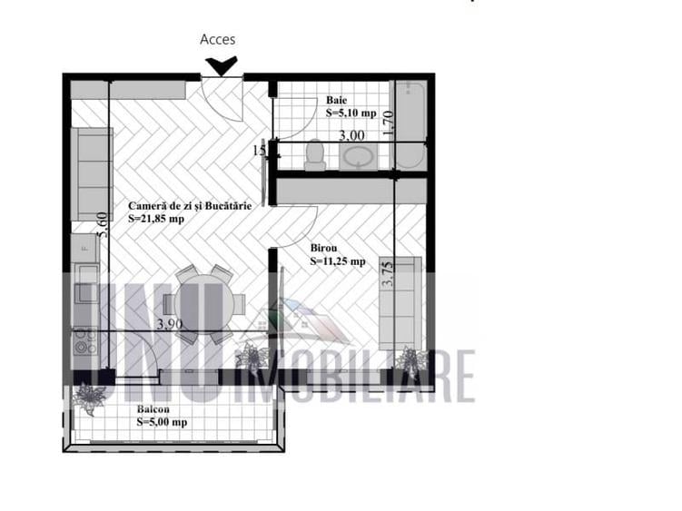 Apartament cu 1 cameră, 43 mp,ansamblu nou din zona Vișan-Bucium - 2