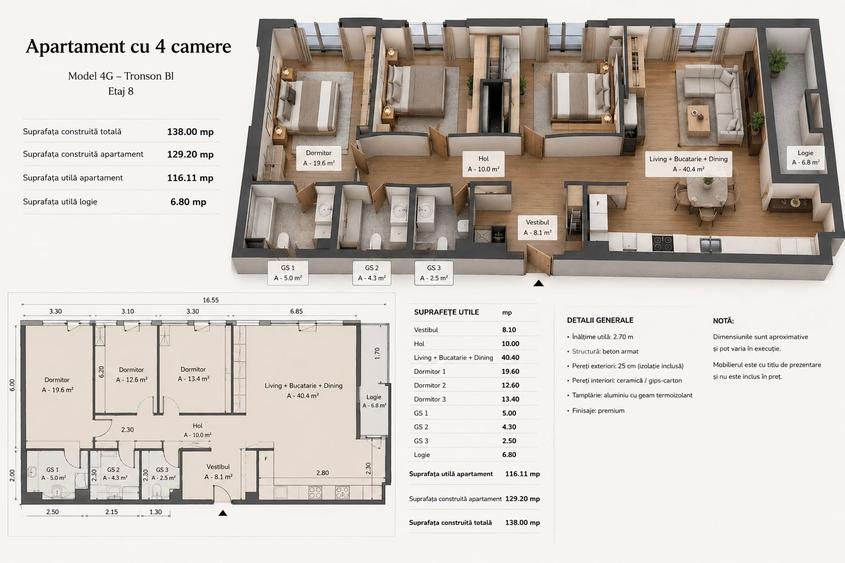 APARTAMENT CU 4 CAMERE ÎNTR-UN COMPLEX REZIDENȚIAL DE EXCEPȚIE - BĂNEASA - 9
