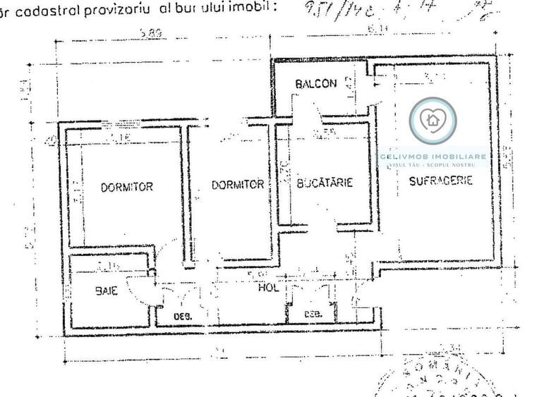 Apartament cu 3 camere decomandat în Malu Roșu
