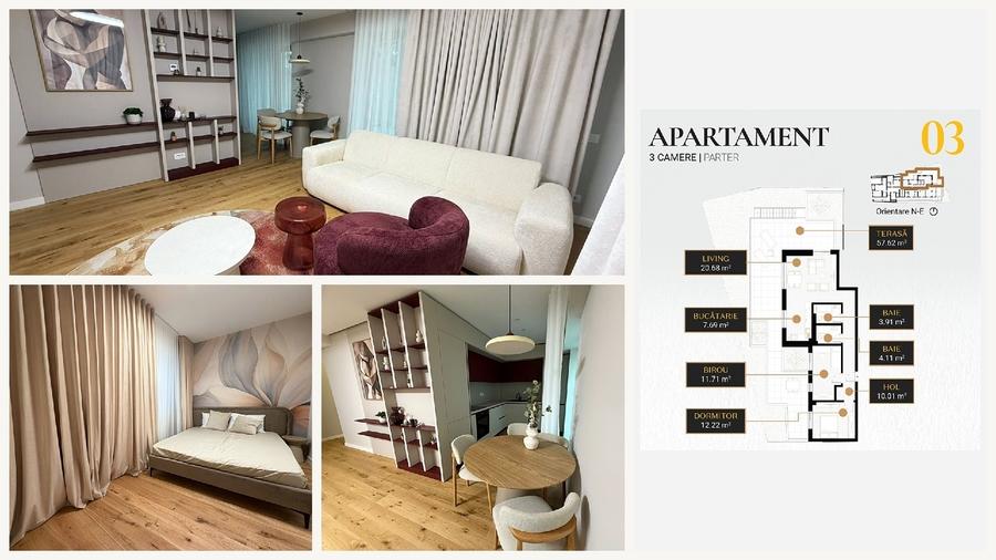 Apartament cu 3 camere, mobilat în Unirii