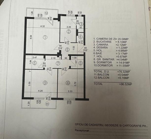 Apartament cu 3 camere decomandat în Central