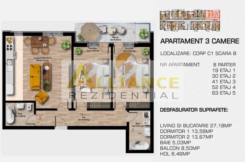 2 minute Metrou Berceni Ap 3 camere 80 mp - 9