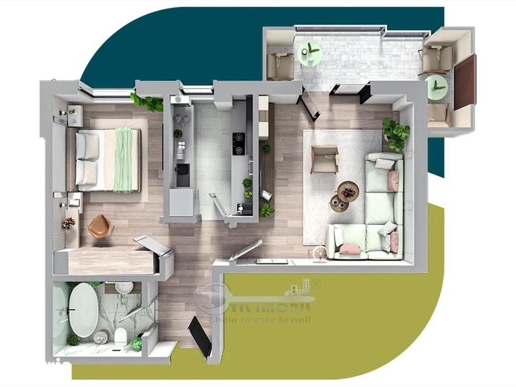 Apartament cu 2 camere decomandat în Galata
