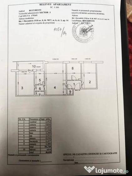 Apartament cu 3 camere semidecomandat în Titan
