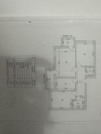 Apartament cu 3 camere decomandat în Central