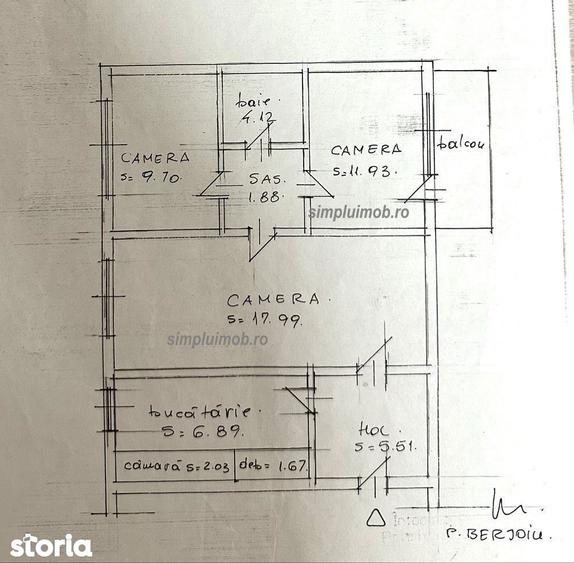 Apartament cu 3 camere, mobilat în Giurgiului