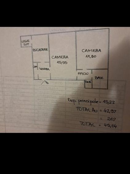 Apartament cu 2 camere semidecomandat în Dristor