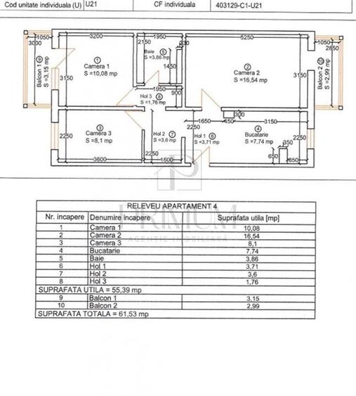 Apartament cu 3 camere decomandat în Lipovei